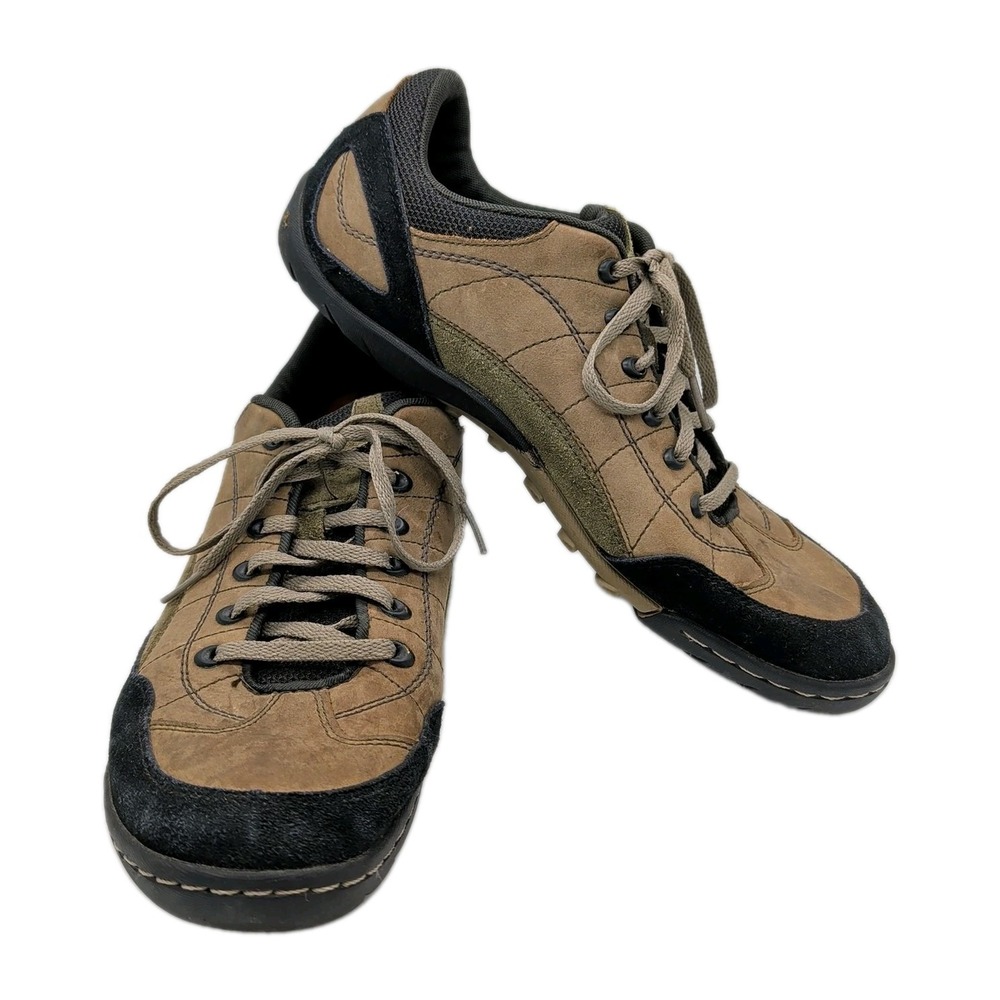 MERRELL Sector Pike Hiking Trail Shoes Men's Size 9 Dark Olive & Tan Suede VGUC